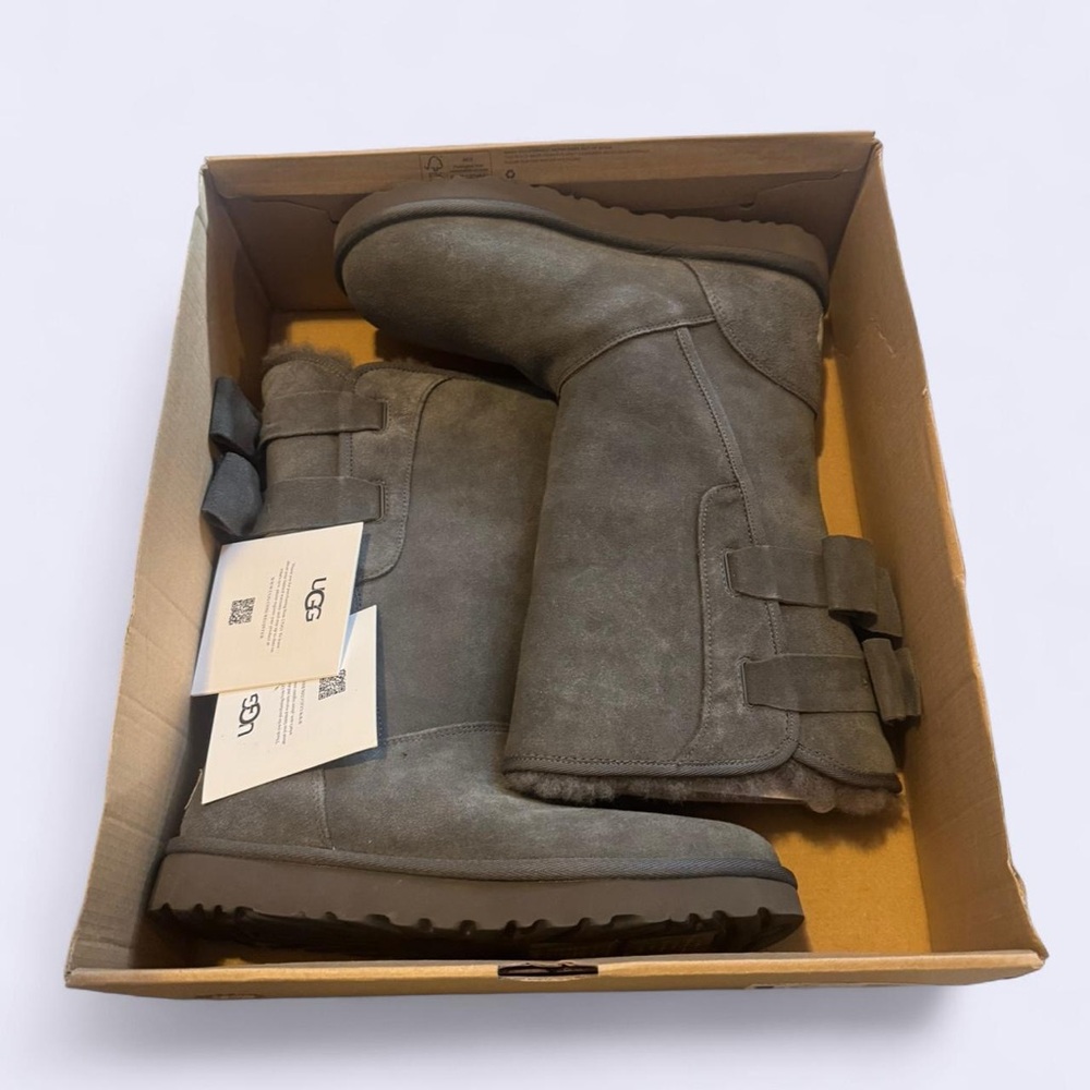 UGG Gray Allegra Bow Boots